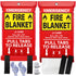 JJ CARE Fire Blanket - 2 Packs with Hooks and Gloves - Emergency Fire Blanket for Home & Kitchen, High Heat Resistant Fire Suppression Blankets for Home Safety, Kitchen, and Camping